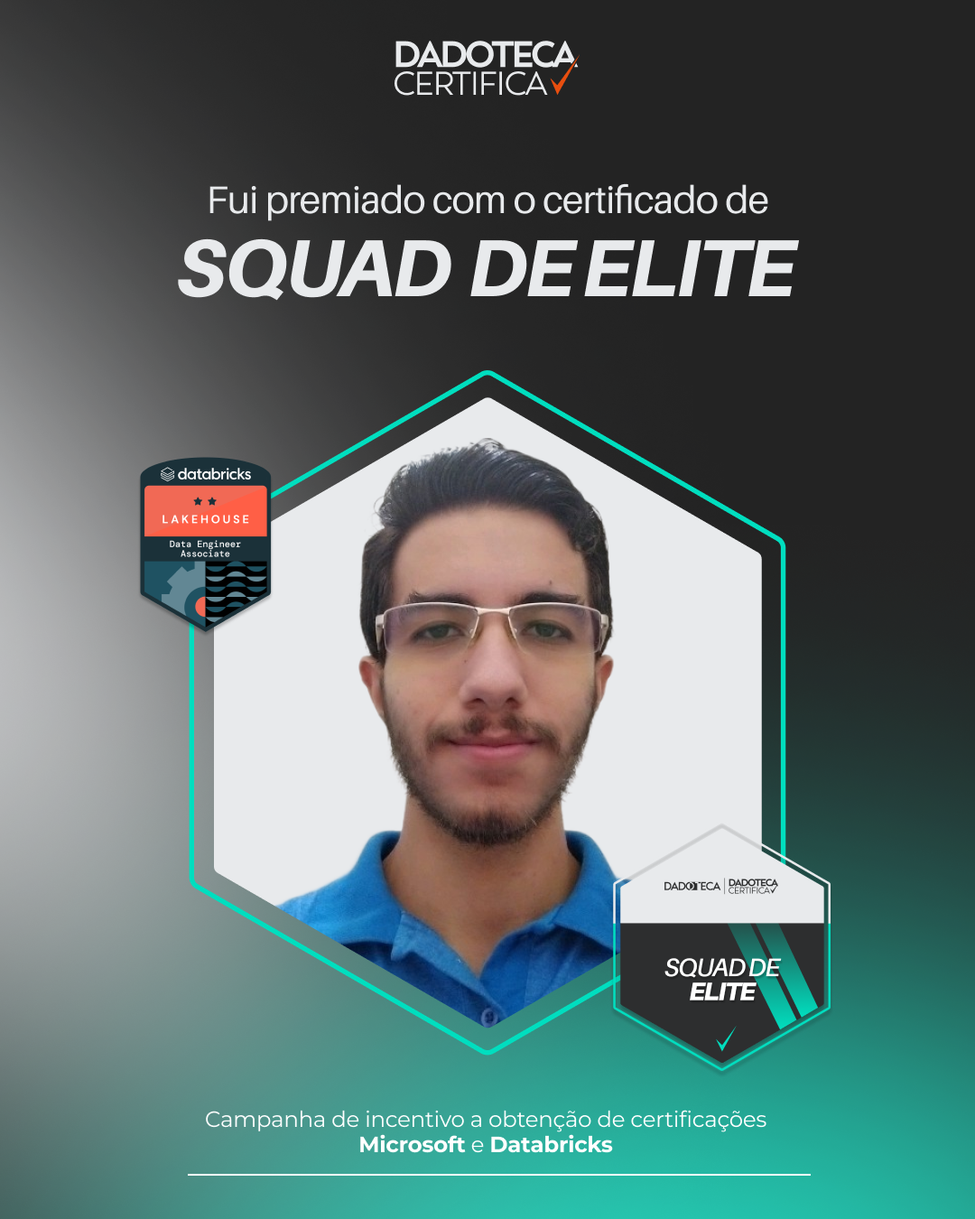 Post Dadoteca certifica Matheus da Silva Soares